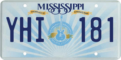 MS license plate YHI181