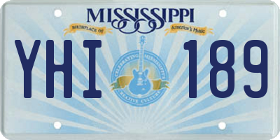 MS license plate YHI189