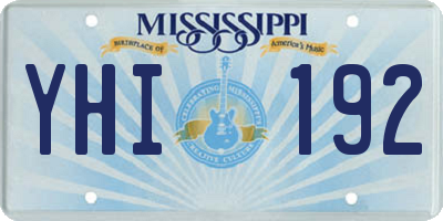 MS license plate YHI192