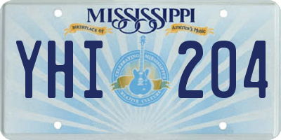 MS license plate YHI204