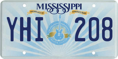 MS license plate YHI208