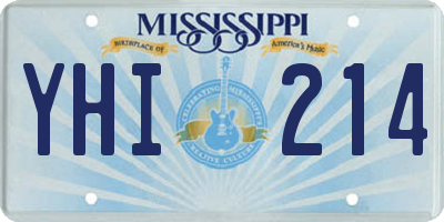 MS license plate YHI214
