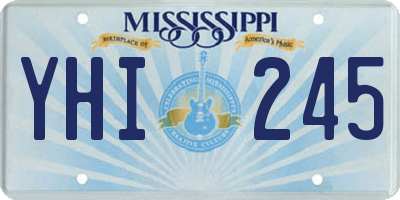 MS license plate YHI245