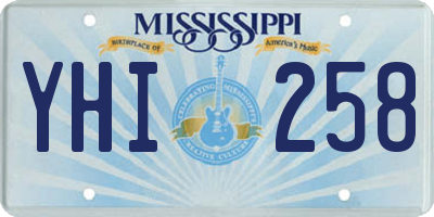 MS license plate YHI258