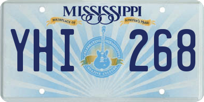 MS license plate YHI268