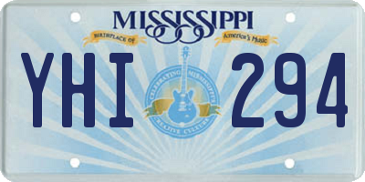 MS license plate YHI294