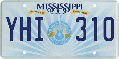MS license plate YHI310