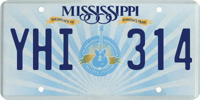 MS license plate YHI314