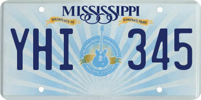 MS license plate YHI345