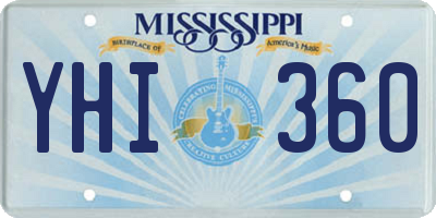 MS license plate YHI360