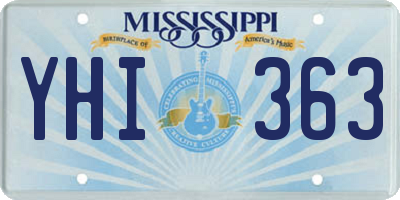 MS license plate YHI363