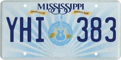MS license plate YHI383