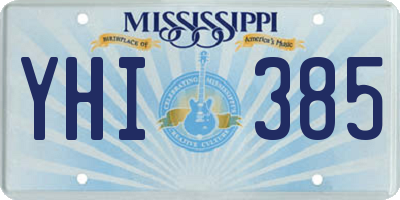 MS license plate YHI385