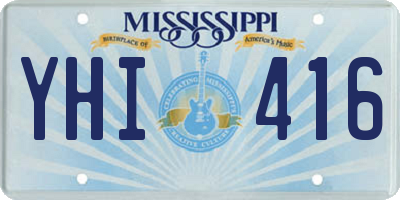 MS license plate YHI416