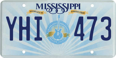 MS license plate YHI473