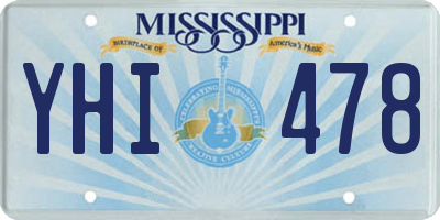 MS license plate YHI478