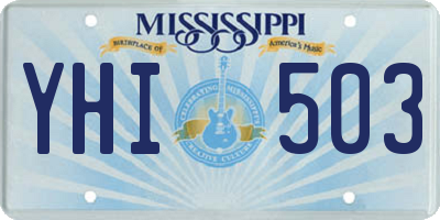 MS license plate YHI503