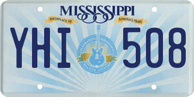 MS license plate YHI508