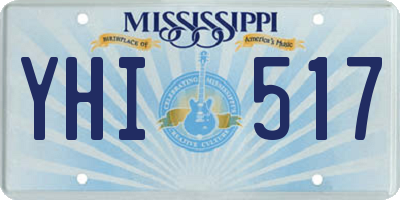 MS license plate YHI517