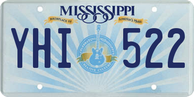 MS license plate YHI522