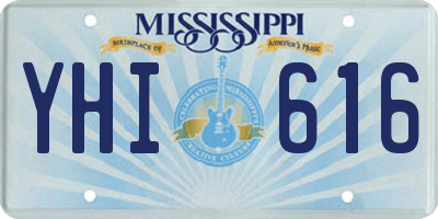 MS license plate YHI616