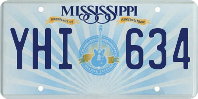 MS license plate YHI634