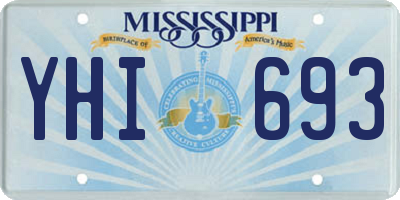 MS license plate YHI693