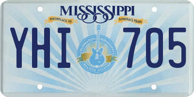 MS license plate YHI705