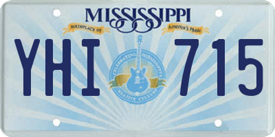 MS license plate YHI715