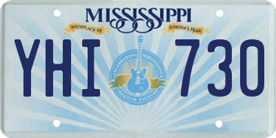 MS license plate YHI730