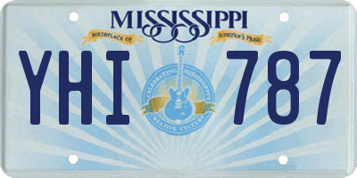 MS license plate YHI787