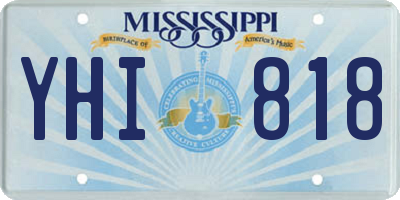 MS license plate YHI818