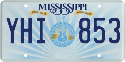 MS license plate YHI853