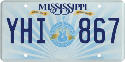 MS license plate YHI867