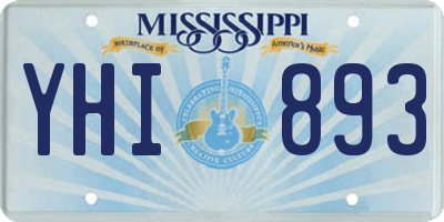 MS license plate YHI893