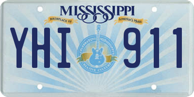 MS license plate YHI911