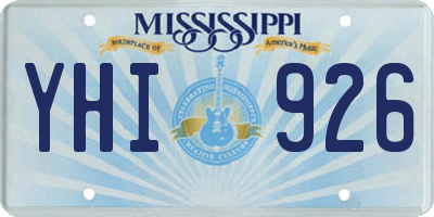 MS license plate YHI926