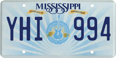MS license plate YHI994