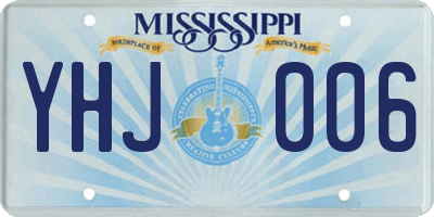 MS license plate YHJ006