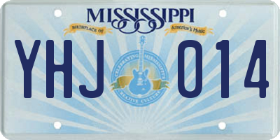 MS license plate YHJ014