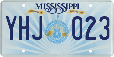 MS license plate YHJ023