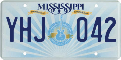 MS license plate YHJ042