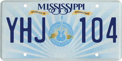 MS license plate YHJ104