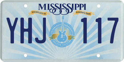 MS license plate YHJ117