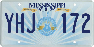MS license plate YHJ172