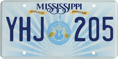 MS license plate YHJ205