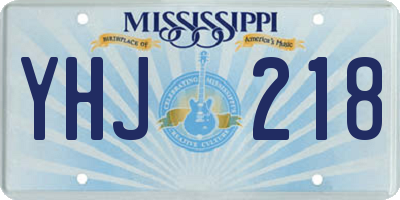 MS license plate YHJ218