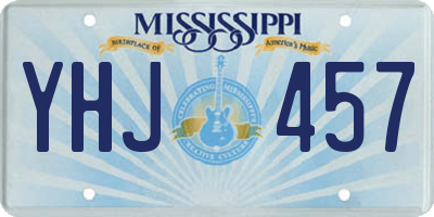 MS license plate YHJ457