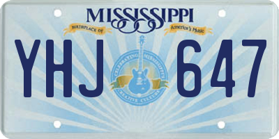 MS license plate YHJ647