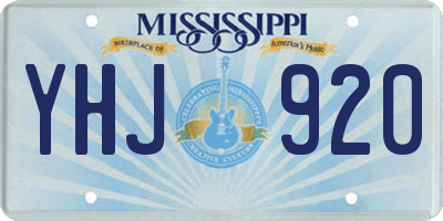 MS license plate YHJ920